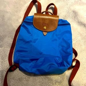 Longchamp vibrant blue backpack bag